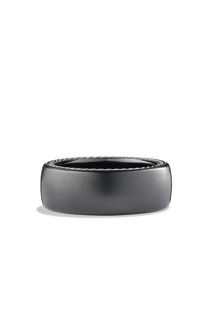 Titanium And Sterling Silver Band Ring